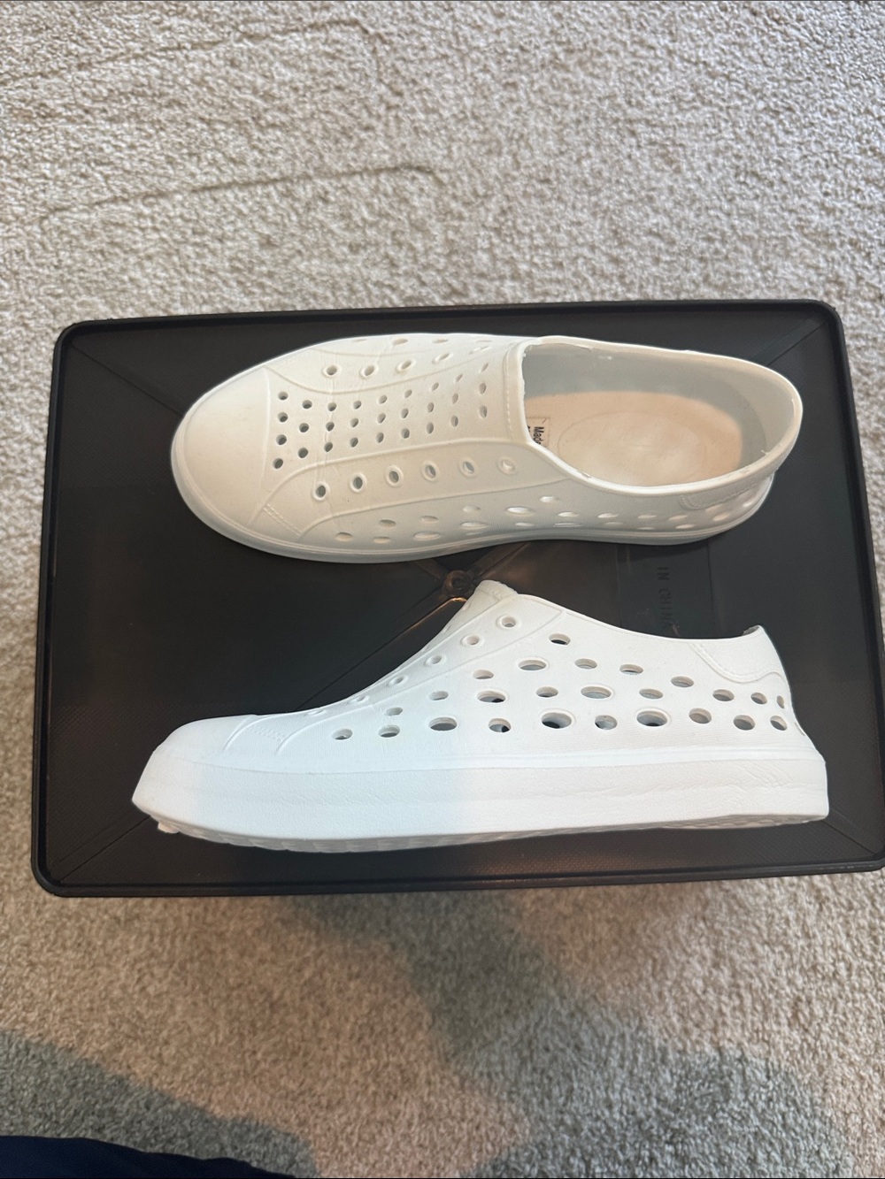 Women’s White Slip-On Perforated Water-Friendly Shoe
